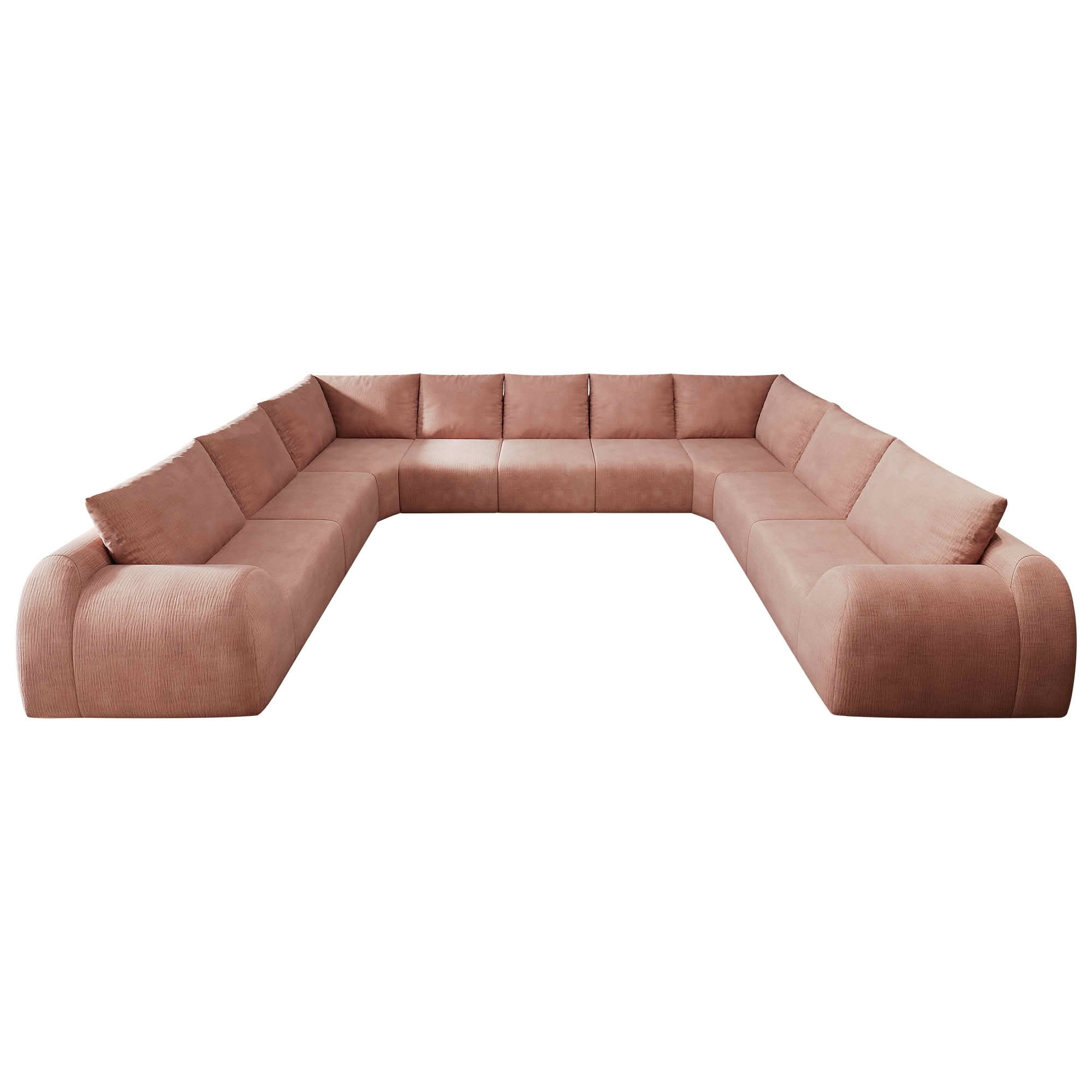MAYEERTY 161.9 Inch 9-Seat U Shape Cloud Modular Sectional Sofa, Vacuum Compressed Chenille Fabric Couch, No Assembly Needed for Living Room
