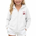 thumbnail image 4 of JAJAHO Girls Zip Up Hoodie Sweatshirt With Pockets Cherry Print Long Sleeve Jacket For Kids 5-14Y, 4 of 6