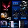 thumbnail image 3 of Computadora Escritorio Completa Xtreme PC Gaming AMD Radeon Vega Renoir Ryzen 5 5600G 32GB SSD 1TB Monitor 23.8 75Hz WIFI White gaming ligero, oficina, estudio y hogar, 3 of 6