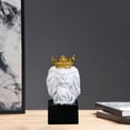thumbnail image 2 of Escultura de león artística, estatuilla para el hogar, la oficina, el hotel, la exhibición, estatuas, decoración, adorno. Blanco 7x6x15cm, 2 of 8