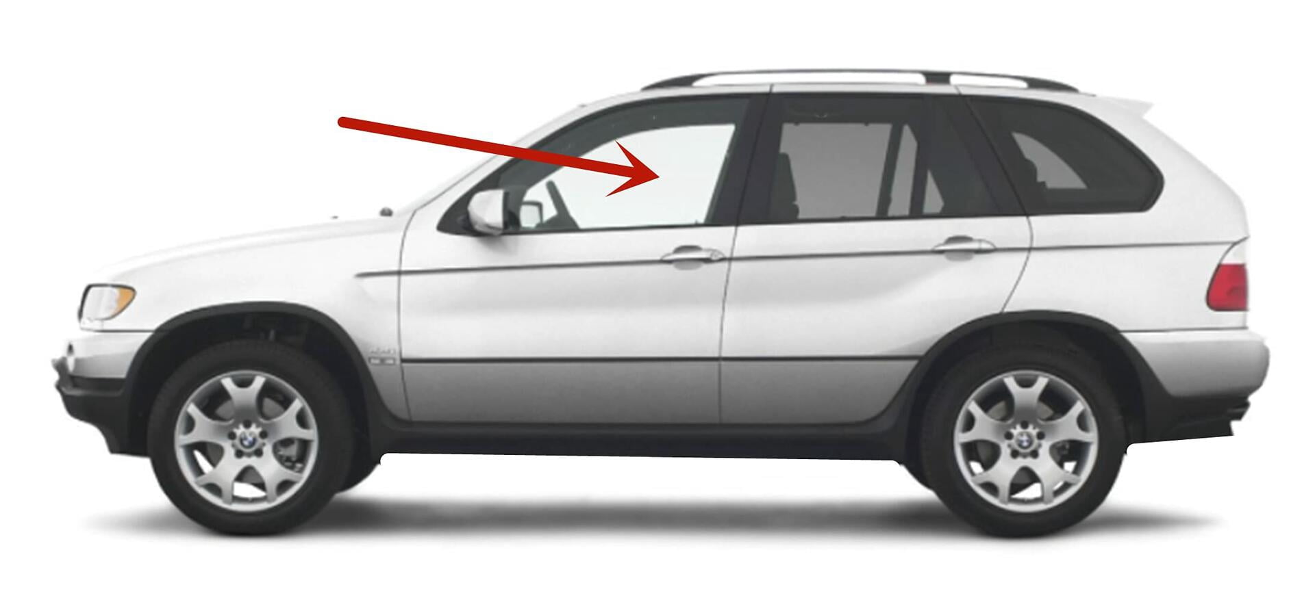 Driver Left Side Front Door Window Door Glass Compatible with BMW X5 2000-2006 Models