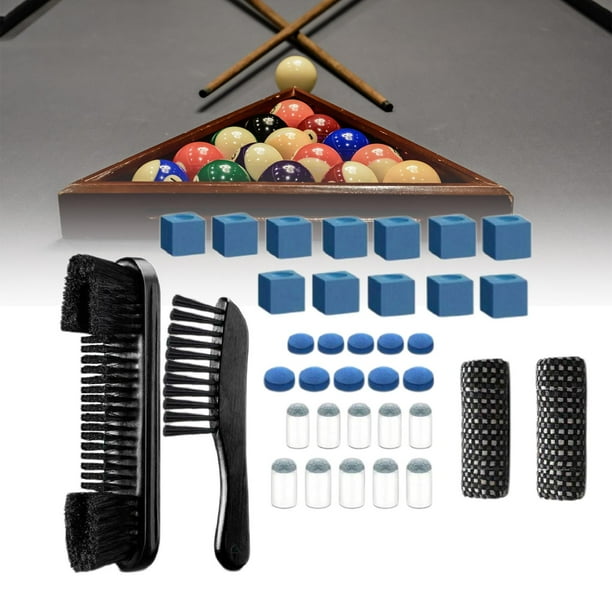 Herramientas de limpieza de cepillo de mesa de billar 10 puntas de taco azul (5 uds 12mm 5 uds 13mm) Negro Cola Cepillo para rieles de billar