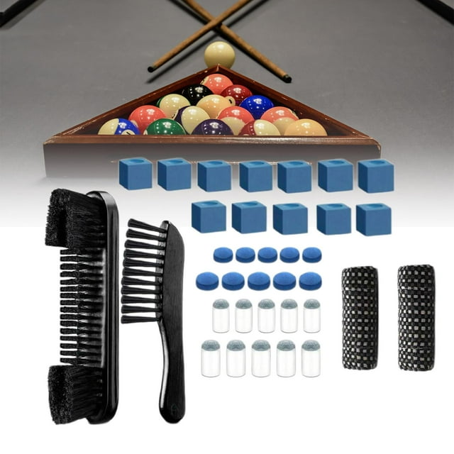 Herramientas de limpieza de cepillo de mesa de billar 10 puntas de taco azul (5 uds 12mm 5 uds 13mm) Negro Cola Cepillo para rieles de billar