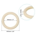 thumbnail image 2 of Unique Bargains 70mm Wooden Rings for Crafts, 15 Pack Natural Wood Rings Unfinished Wood Loop Circle, 2 of 8