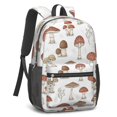 thumbnail image 2 of Mushroom and Sprig White Pattern 17" School Backpacks for Teens,Waterproof Oxford Fabric,S-Shape Padded Straps for School,Travel,Hiking,Camping, 2 of 6