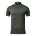 thumbnail image 3 of HUANBAI Men's Summer Outdoor Quick Drying Sports T Shirt Men's Standing Collar Half Zip Men's Fitness Clothes Loose Casual Running Training Short Sleeves, 3 of 3
