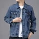 thumbnail image 3 of Abrigo vaquero para hombre, chaqueta vaquera azul con botones de otoño, para hombre, de invierno, de gran tamaño, de diseñador, venta al por mayor, ropa informal para hombre de tela G, 3 of 5