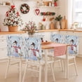 thumbnail image 2 of Christmas Snowman Chair Covers Set of 4 Winter Forster Squirrels Xmas Bird Snowfall Chair Back Covers Stretch Removable Washable Slipcovers Protector for Dining Room Kitchen Party Decor, 2 of 5