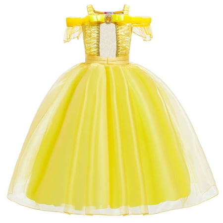 

Girls Belle Princess Cosplay Dress Halloween Party Dress for 3-9Y
