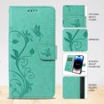 thumbnail image 2 of iPhone 14 Pro Case Wallet with Cards Holder,Allytech Stylish Butterfly Embossed Shockproof Protective Flip Stand Cover for Girls Women Hand Wrist Wallet Case for Apple iPhone 14 Pro - Green, 2 of 11