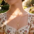 thumbnail image 5 of Valentine's Day Gifts Crown Cross Necklace for Women,14K Gold Plated Non-Tarnish Christian Faith Religious Jewelry for Her, 5 of 6