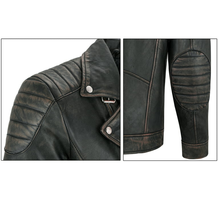 Mango Man - Leather-effect Jacket with Zippers Brown - L - Men