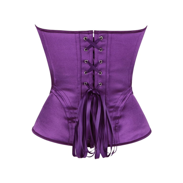 Edvintorg Women'S Shapewear Satin Sweetheart Strapless Corset Waist Training Tummy Control Body Shaper Women Clothing Coffee XL