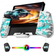 FUNLAB Nintendo Switch Controller, Ergonomic Joy-Con Grip, RGB/Turbo/Mapping/Hall - White