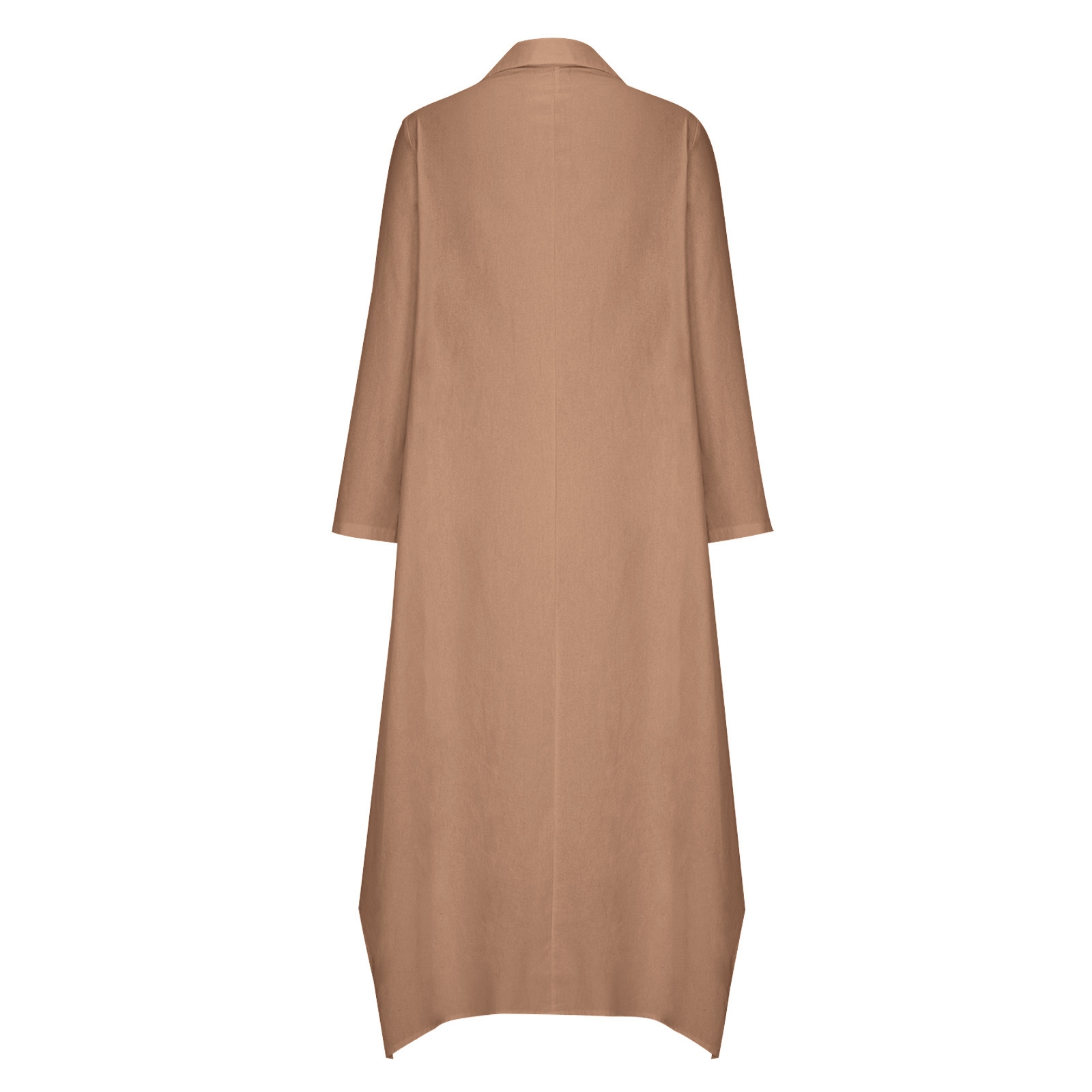 cfhntfmh Cotton Linen Dresses for Women Fall Casual Long Sleeve V Neck Button up Loose Flowy Maxi Dresses with Pockets