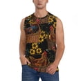 thumbnail image 2 of Lsque Embroidery Chicken Rooster Print Men's Cotton Blend Sleeveless Muscle Shirts (S-3XL)- Moisture Wicking, Odor Protection, UPF 30+,X-Large, 2 of 8