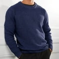 thumbnail image 2 of HOOMEUMY Mens Ribbed Knit Sweaters 2025 Trendy Classic Solid Design Crew Neck Tops Slim Fit Blouse Casual Basic Long Sleeve Shirts Fashion Blue M, 2 of 6