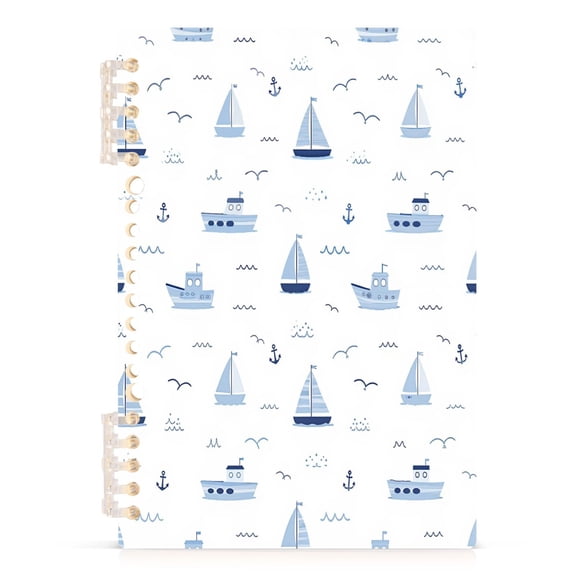 A5 Spiral Notebook 60 Sheets 80gsm Paper Ruled Journal Nautical Pattern