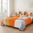 thumbnail image 2 of Twin XL Quilt Set 68''x98'', Burnt Orange Grey Lightweight Summer Bedspread Coverlet Set with 2 Pillow Shams, Modern Oil Painted Art Abstract Breathable All Season Quilt Bedding for Dorm/Guest Room, 2 of 9