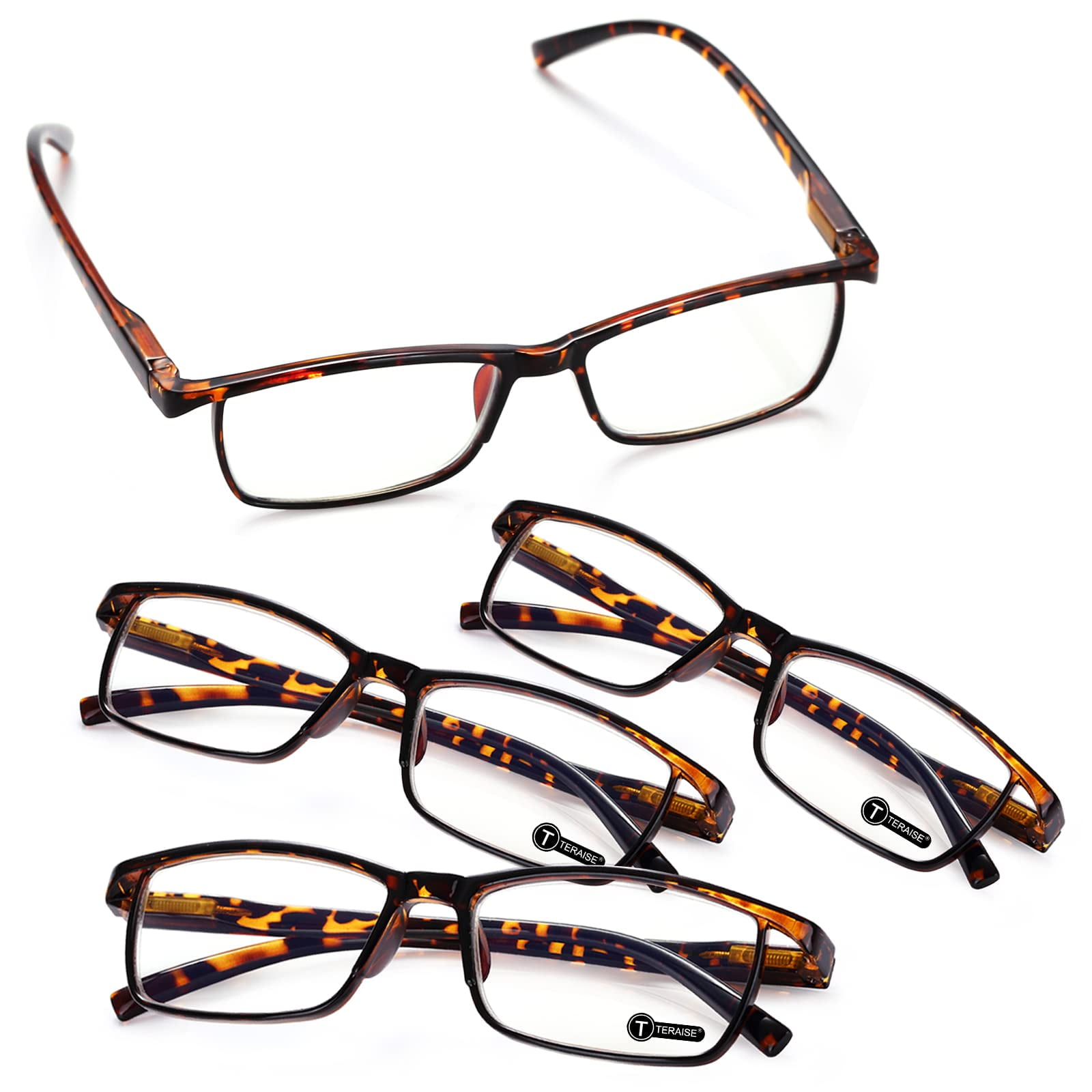 TERAISE 4 Pairs Fashion Anti-Blue-ray Reading Glasses for Women and Reduce Eyestrain Protect Eyesight 