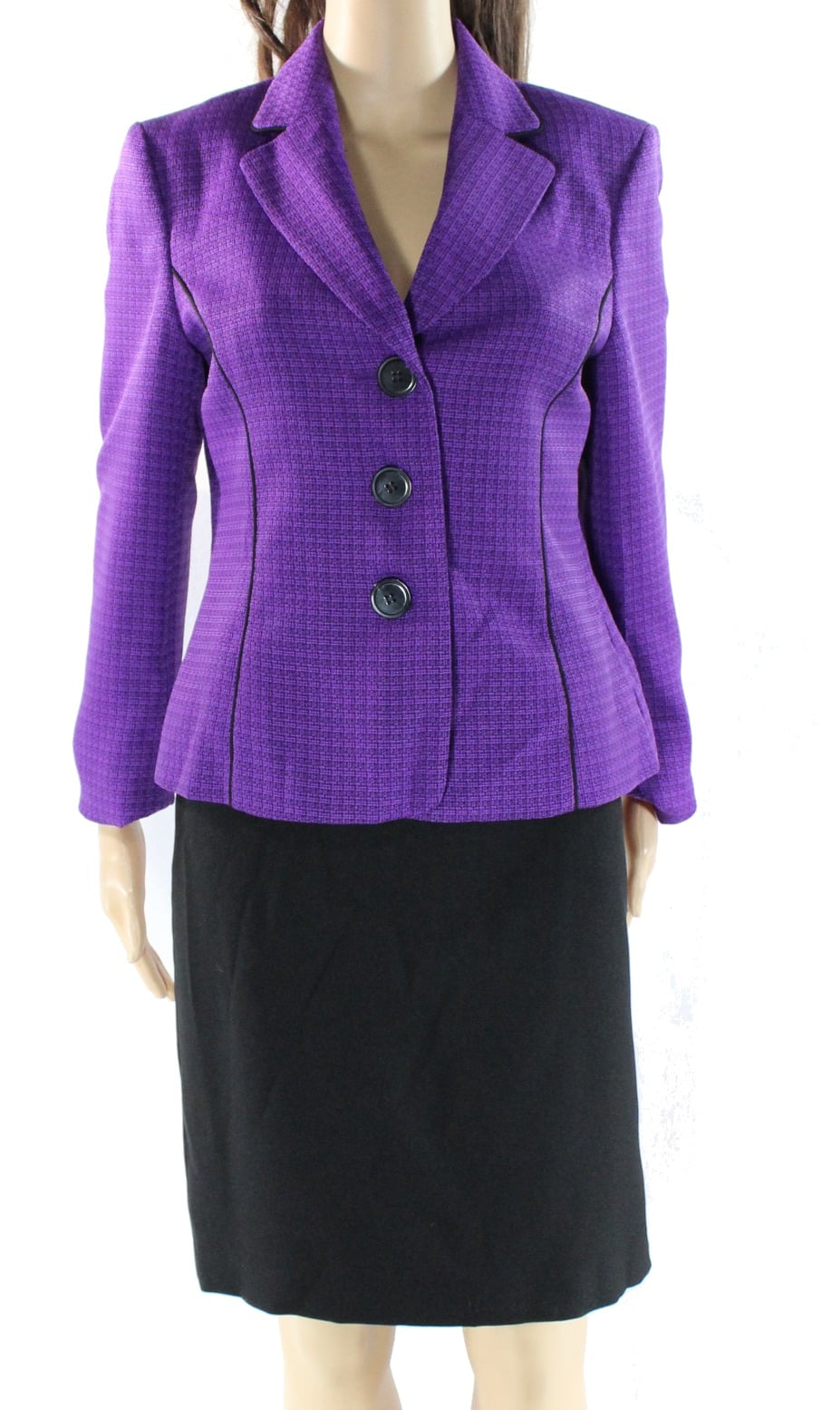 Le Suit - Le Suit NEW Purple Womens Size 8P Petite Tweed Seamed Skirt ...