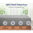 thumbnail image 4 of ROYALE LINENS 300 Thread Count 100% Long Staple Combed Cotton Fitted Sheet Queen - Super Soft Deep Pocket Bottom Sheet - Fitted Sheets Only - Elastic Sheets (Queen, Silver), 4 of 11