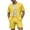 Yellow, variant on OOOUM Men 2 Piece Short Suit Lapel Two Button Short Sleeve Blazer Matching Shorts Lightweight Beach Wedding Party Vacation Casual Outfit Set Grey S