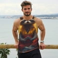 thumbnail image 6 of Fotbe Sunset Flower Meditating Raccoon Pattern Men's Quick Dry Workout Tank Top Gym Muscle Tee Fitness Bodybuilding Sleeveless T Shirt Breathable Workout Shirt-X-Large, 6 of 9