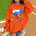 thumbnail image 2 of Byoo Tween Girl's Baseball Print Hoodie Sports Casual Hooded Sweatshirt Pullover Top, 2 of 4