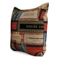 thumbnail image 2 of Simply Daisy, 16 x 16Inch, Cigar Box Collage 2, Geometric Print Pillow, Red Orange, 2 of 2