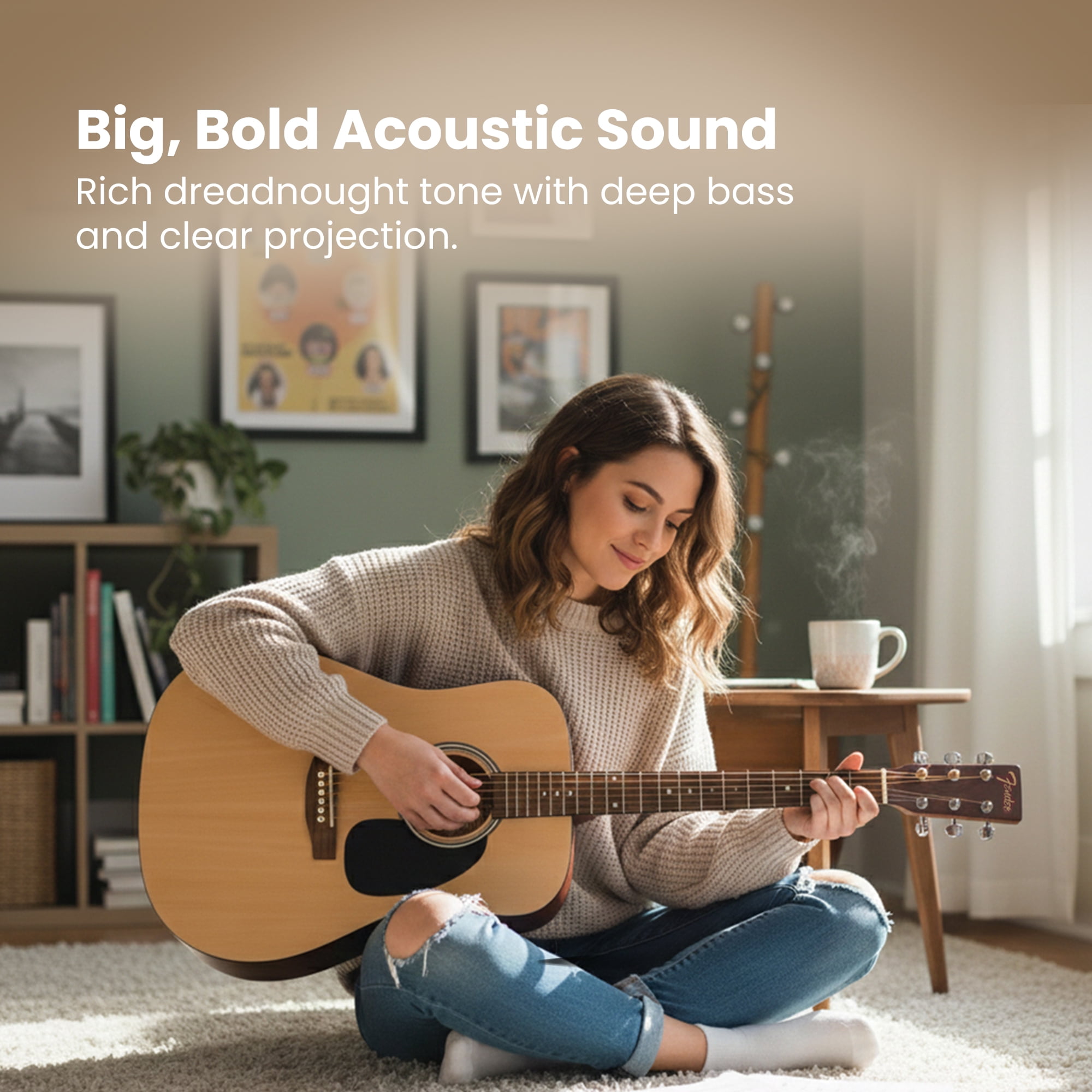 Fender FA Series Dreadnought Acoustic Guitar - Natural w/ Gig Bag