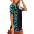 thumbnail image 5 of Weiqiqre T Shirts for Women Tunic Tops For Leggings Short Sleeve Shirts Botton Up Casual Ruched Blouses Clothes, 5 of 7