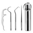 thumbnail image 1 of Portable Stainless Steel Toothpick Suit Reusable Outdoor Home Travel Tooth-pick Anti-corrosion Tooth Cleaning Tool 5pcs Long, 1 of 6