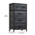 thumbnail image 3 of DEXTRUS 5-Drawer Fabric Dresser with Easy-Pull Handles, Wooden Top & Steel Frame, Black, for Adults, 3 of 6