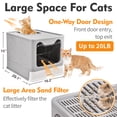 thumbnail image 6 of Foldable Cat Litter Box with Lid, Extra Large Covered Litter Box with Cat Litter Scoop, Drawer Type Enclosed Kitty Litter Box, Anti-Splashing Cat Litter Toilet Easy Cleaning and Scoop, Gray, 6 of 8
