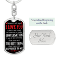 thumbnail image 2 of The Best Thing Happened To Me Stainless Steel or 18k Gold Premium Swivel Dog Tag Keychain, 2 of 16