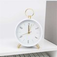 thumbnail image 4 of Reloj despertador analógico redondo blanco con pilas for dormitorio, sala de estar, sala de estudio, dormitorio escolar, relojes de escritorio for decoración de mesa, 4 of 7