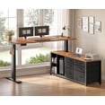thumbnail image 5 of 55" L Shaped Electric Standing Desk with 6 Fabric Drawers and Storage Shelves, Height Adjustable Computer Desk, Home Office Desk, 5 of 7
