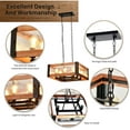 thumbnail image 3 of Square Crystal Glass Industrial Style Island Light,8-Light Farmhouse Island Light,Adjustable Chain Length Ceiling Light,Square Multi-Style Kitchen Chandelier,Suitable for Dining,Living Room,Kitchen, 3 of 6