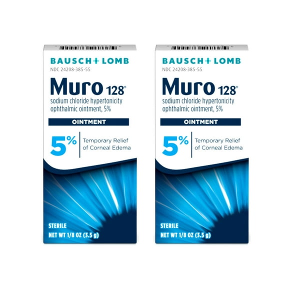 2 Pack - +Bausch & Lomb Muro 128 Ophthalmic Ointment 5% 3.5g Each