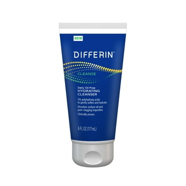 Differin Daily Oil Free Hydrating Cleanser, Gentle Face Wash for Acne Prone Skin, 6 oz