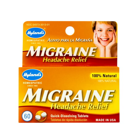 Hyland's Migraine Headache Relief Tablets, Natural Relief of Migraine Pain, 60