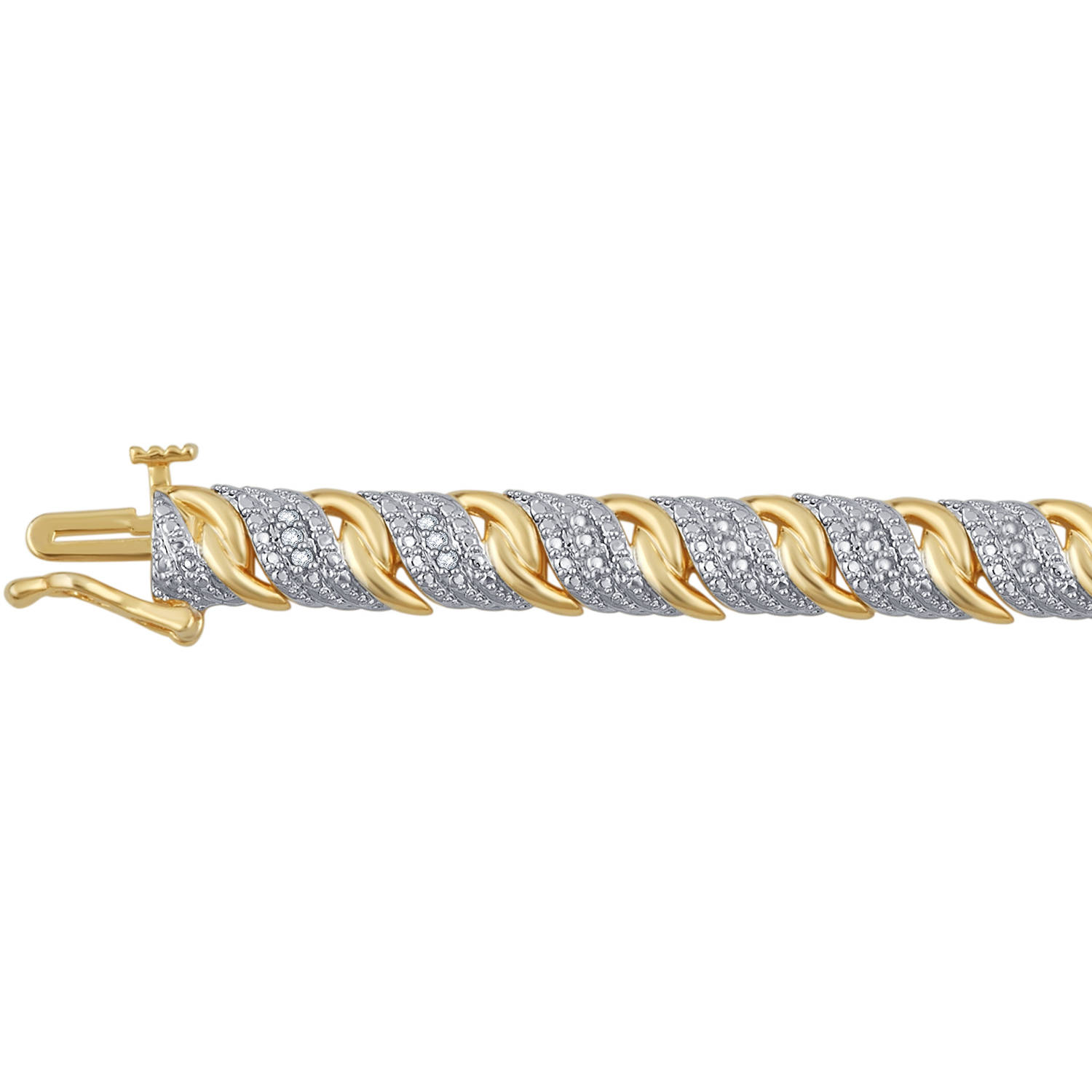 Arista Brass Fashion Diamonds Bracelet 1/4-7.5 ct. t.w. in Yellow Gold Plated