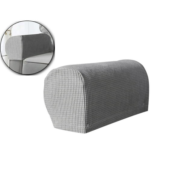 Dvruxg 2 Pcs Polyester Plaid Sofa Armrest Cover, Elastic Arm Protector, All-Season Thickened Couch Pad for Living Room Use