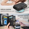 thumbnail image 5 of CaseMe PU Leather For iPhone Duo Wallet Phone Case, With Wristlet Lanyard, Zipper Card Holder Magnetic Flip Cover,Black,For iPhone Duo, 5 of 7