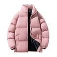 thumbnail image 2 of PiGOGI Trench Coat Men Men's Casual Sports Daily Outdoor Stand Collar Long Sleeve Jacket Pink, 2 of 3