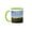 Green/White, variant on 3drose, Usa, Massachusetts, Cape Cod, Full Moon Rising, First Encounter Beach., 11oz Two-tone Black Mug