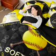thumbnail image 4 of jejeloiu Softball Game Gaming 7 Pieces Bedding Comforter Set,Ball Sport Theme Full Bedding Set For Boys Teens Reversible, 4 of 8