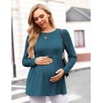 thumbnail image 5 of Ekouaer Womens Maternity Tops Long Sleeve Pregnancy Tunic Blouses Crew Neck Ribbed Shirts Pregnant Clothes, 5 of 6