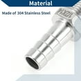 thumbnail image 5 of Unique Bargains Hose Barb Fittings with 2 Clamps Male Thread Compression Fitting for Air Water Oil Gas Fuel Stainless Steel 35/64" OD 1/2" BSPT 1 Set Silver Tone, 5 of 6
